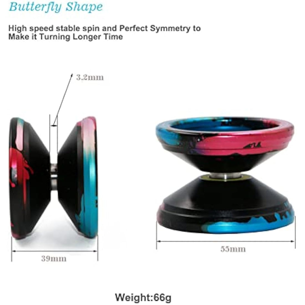 MAGICYOYO V6 Locus Responsive Metal Yoyo Kit - Blue, Pink & Black