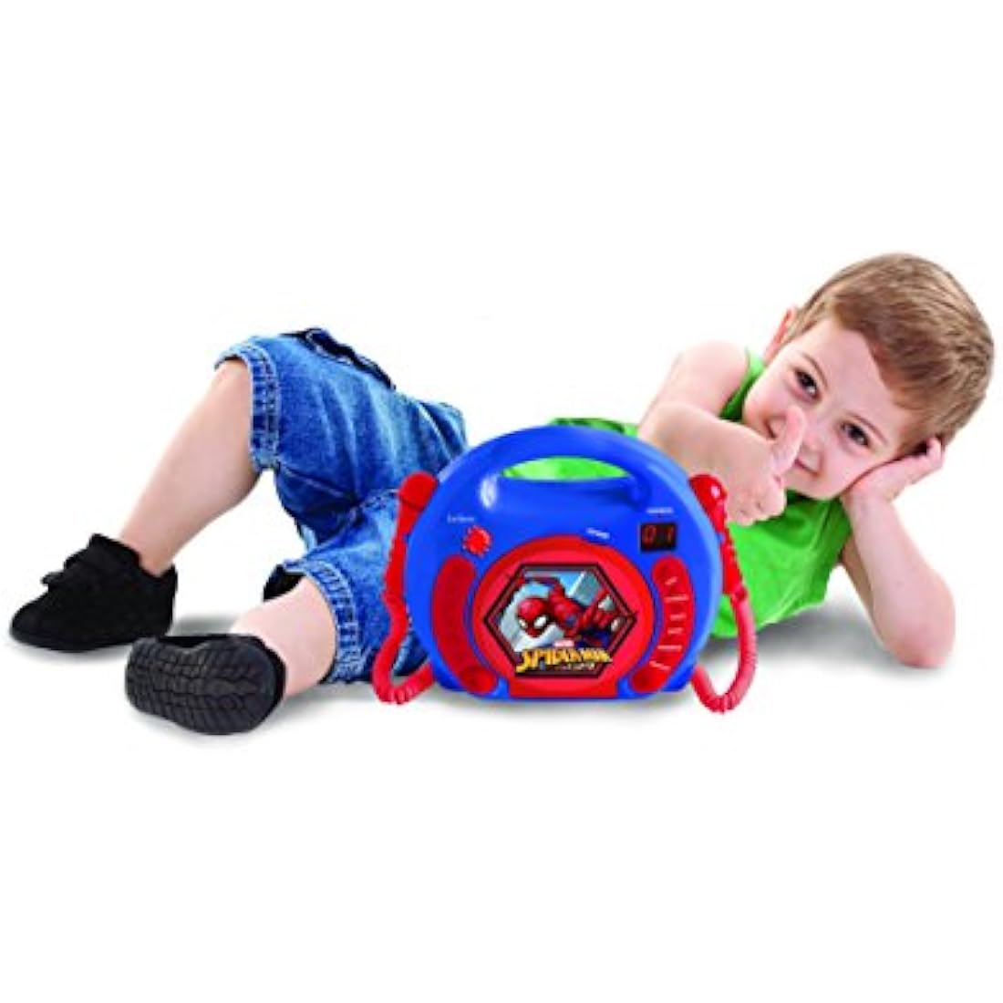 Spider-Man Kids Portable CD Player with 2 Microphones | Lexibook RCDK100SP