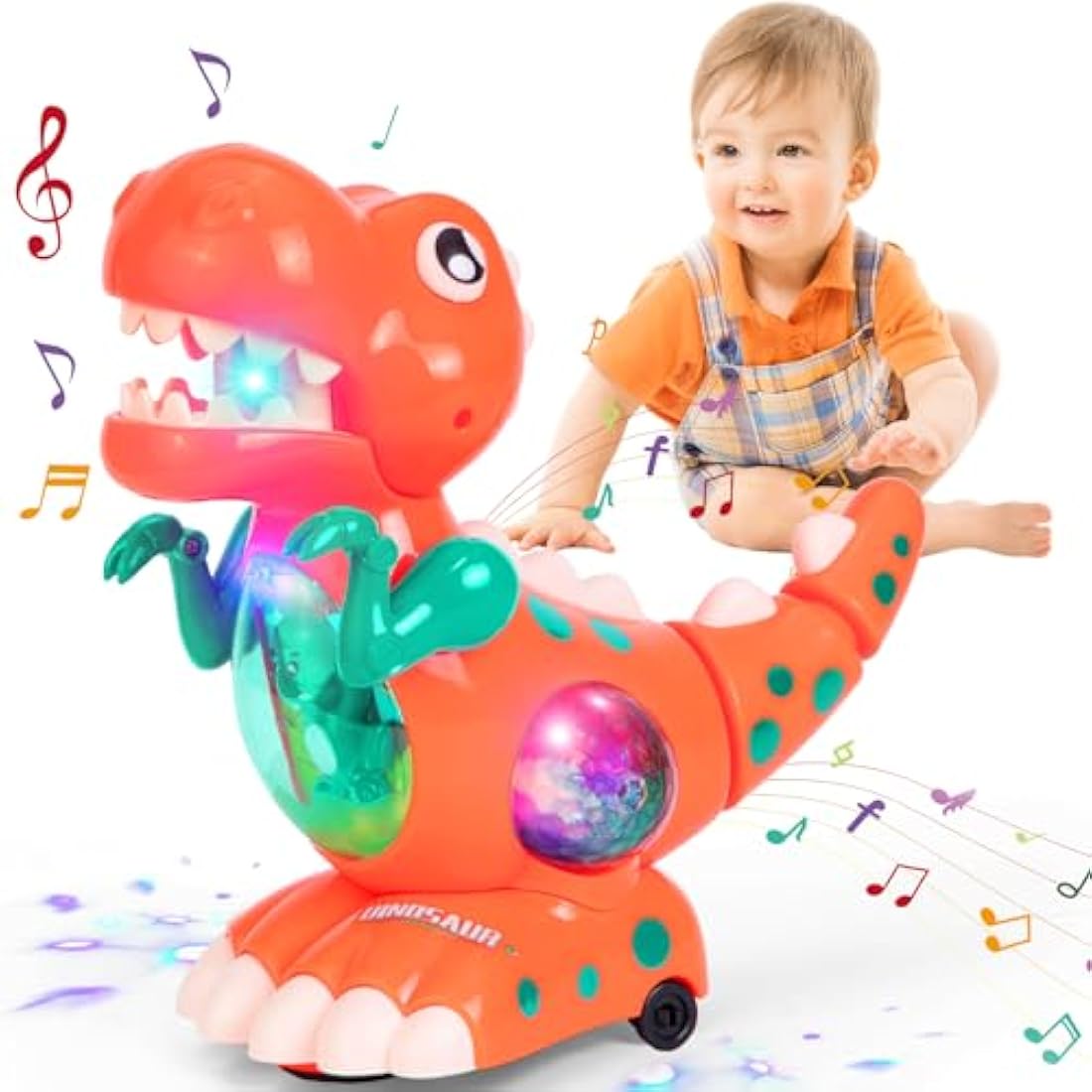 Jolof Store Musical Crawling Dinosaur Toy – Walking LED Dino for Toddlers