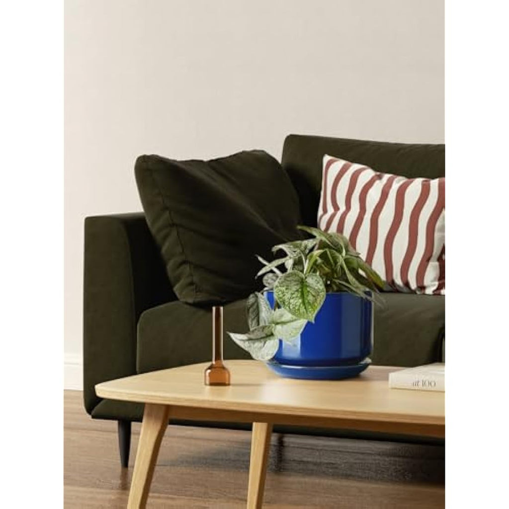 LE TAUCI Ceramic Planters - Set of 3 Indoor Flower Pots, Sapphire Blue
