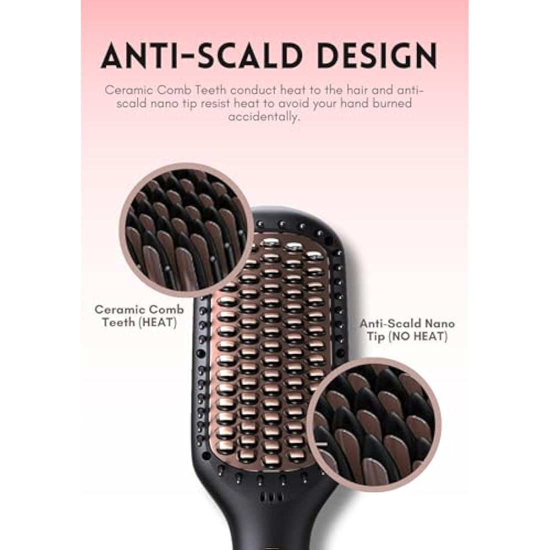 MEGAWISE Ionic Hair Straightener Brush – Ceramic MCH Fast Heating