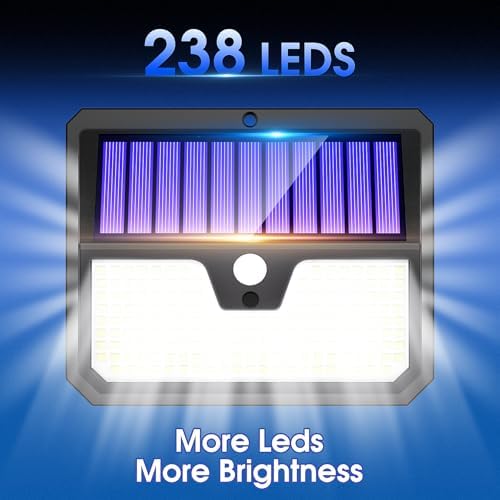 Jolof Store Solar Security Lights – 238 LED Motion Sensor IP65 (4 Pack)