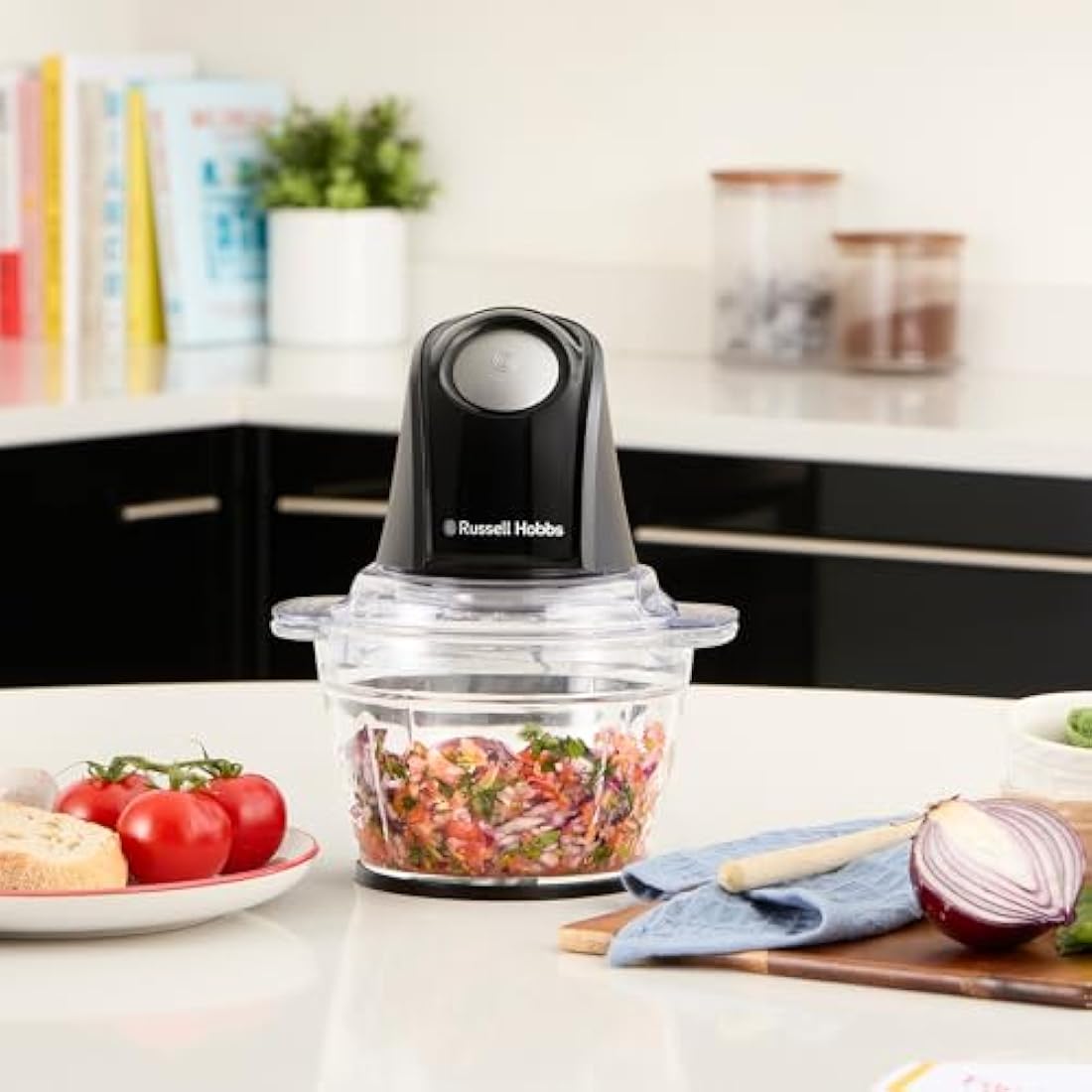Russell Hobbs Mini Chopper – 1L Electric Food Processor, Charcoal