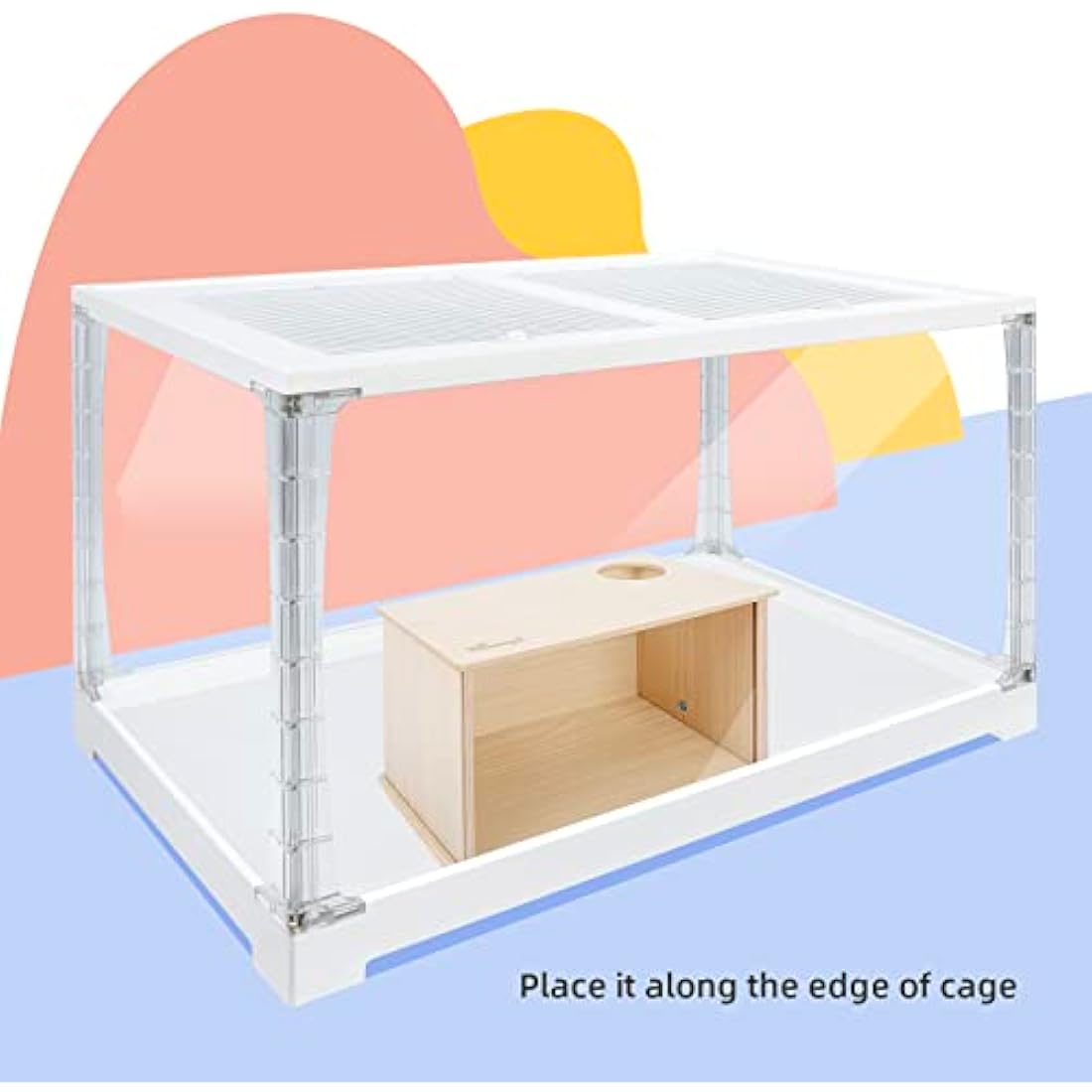 Niteangel Wooden Hamster Digging Box – Transparent Burrowing Hideout