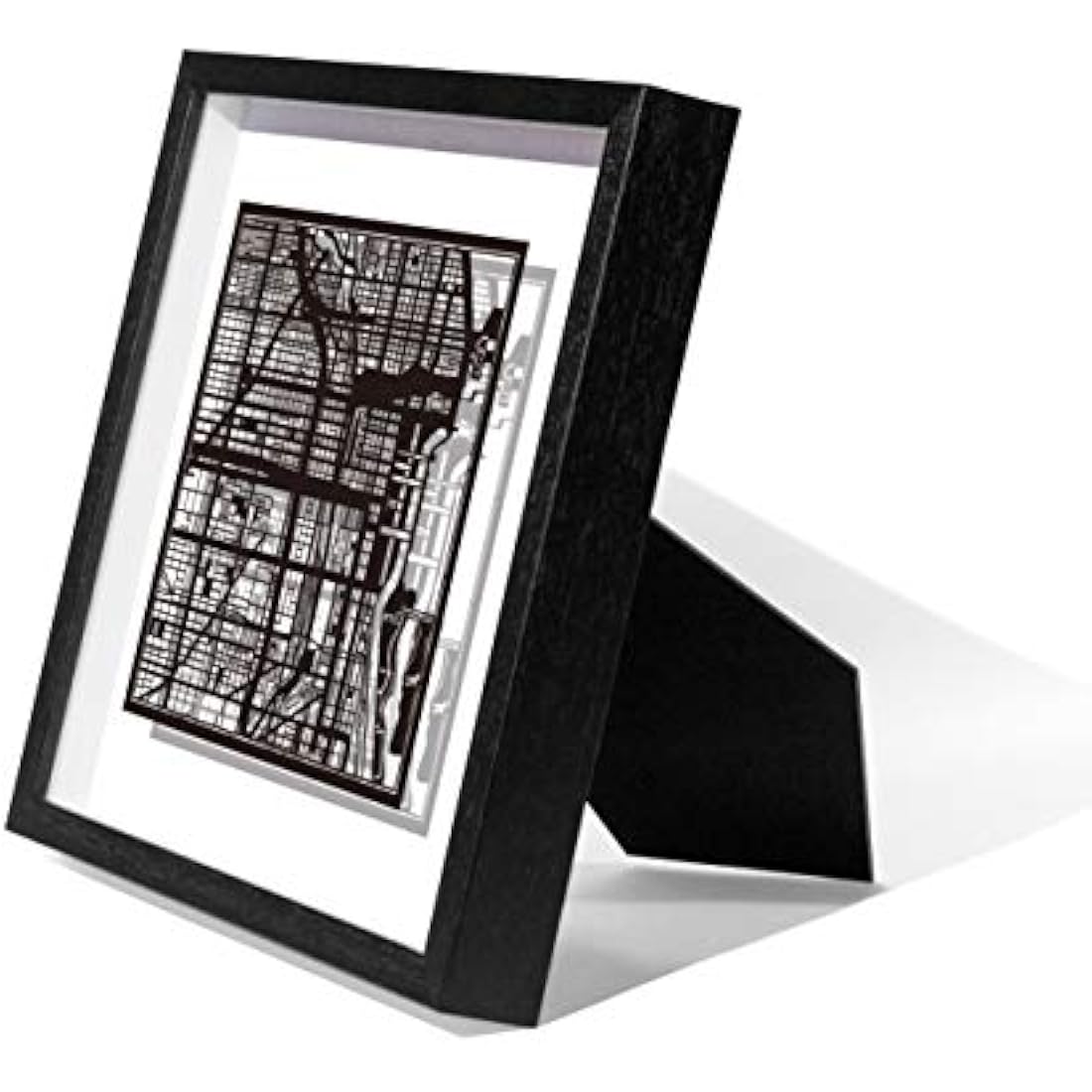 Jolof Store Chicago Paper Cut Map – Framed 9x9 Laser Cut Wall Art