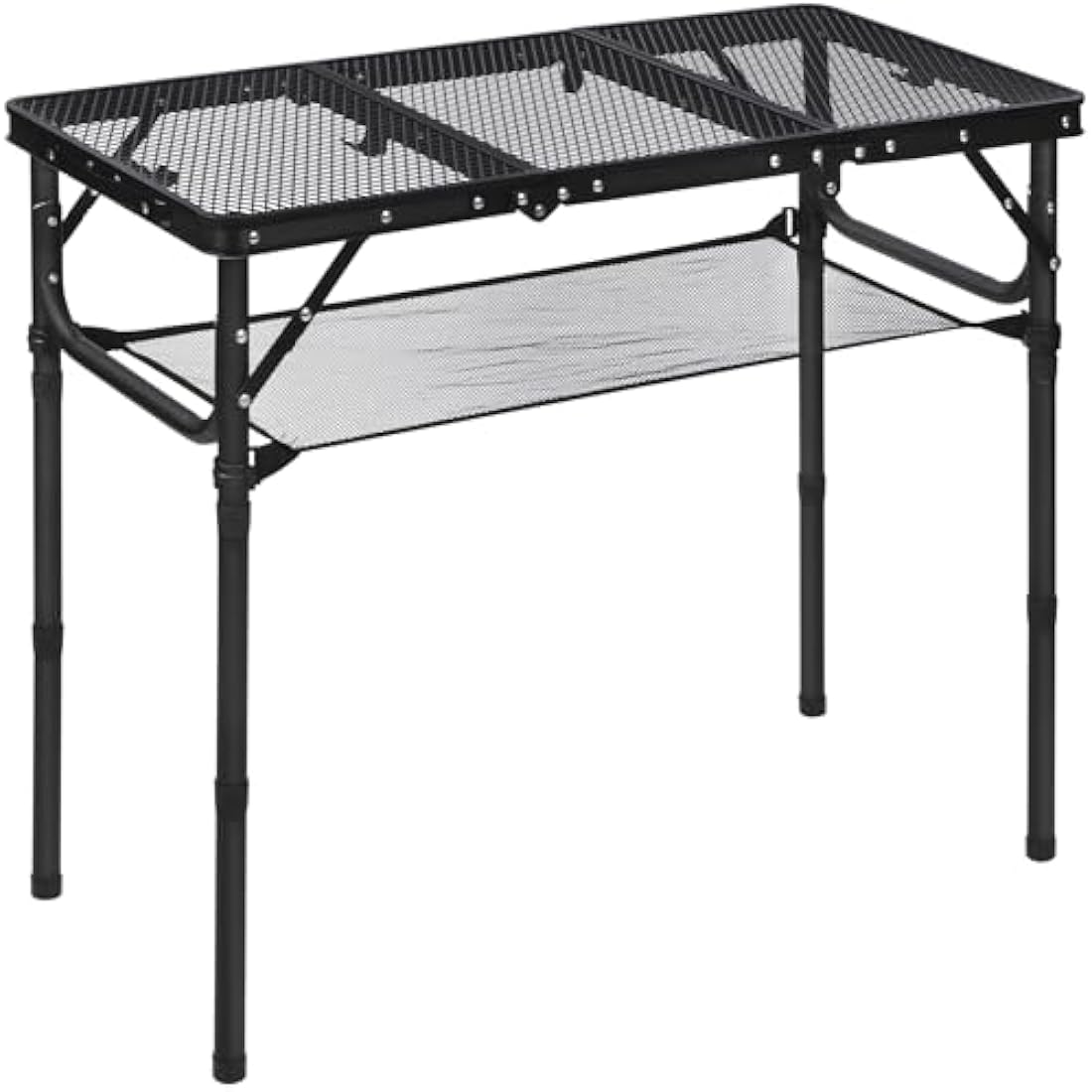 REDCAMP Folding Camping Table | Adjustable Height Aluminum Grill Table