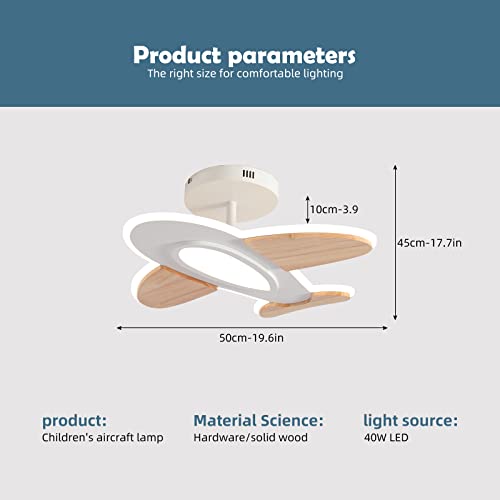 Schindora Airplane LED Ceiling Light – Dimmable Kids Room Lamp with Remote
