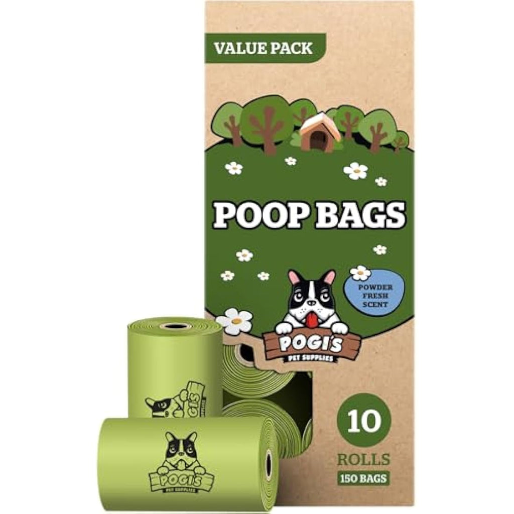 Pogi’s Dog Poo Bags – Biodegradable Leak-Proof Scented Waste Bags, 150ct