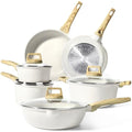 GiPP 10-Piece Nonstick Ceramic Cookware Set | White Induction Pots and Pans