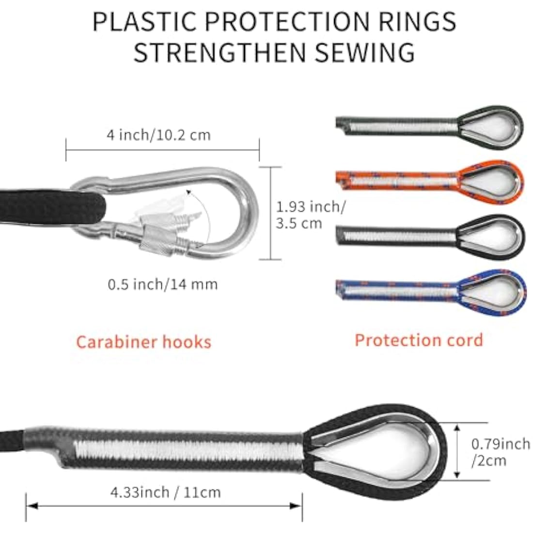 NewDoar 8mm Static Climbing Rope – 14KN Safety Cord with 2 Carabiners