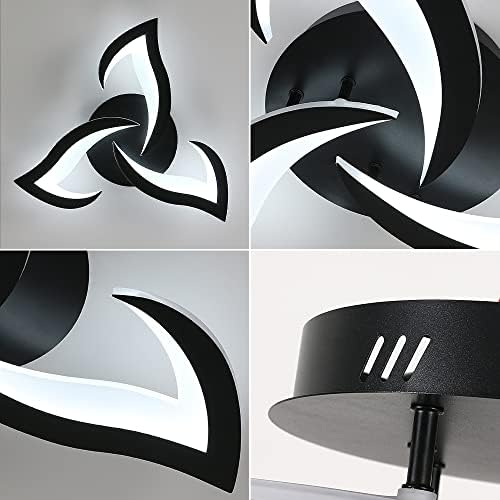 Modern Flower LED Ceiling Light – 36W Cool White 6500K Black