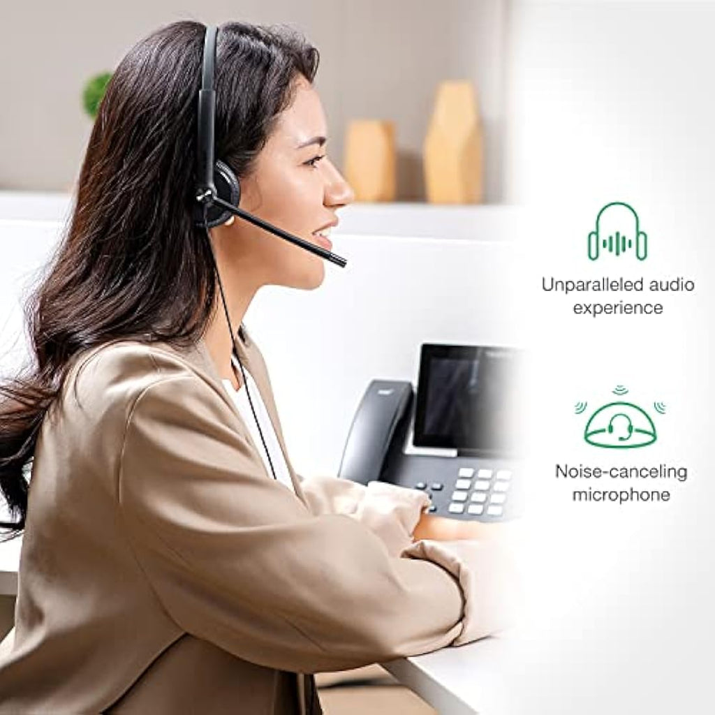 Yealink YHS34 Lite Mono Wired Office Headset | Noise-Canceling RJ9 Headset