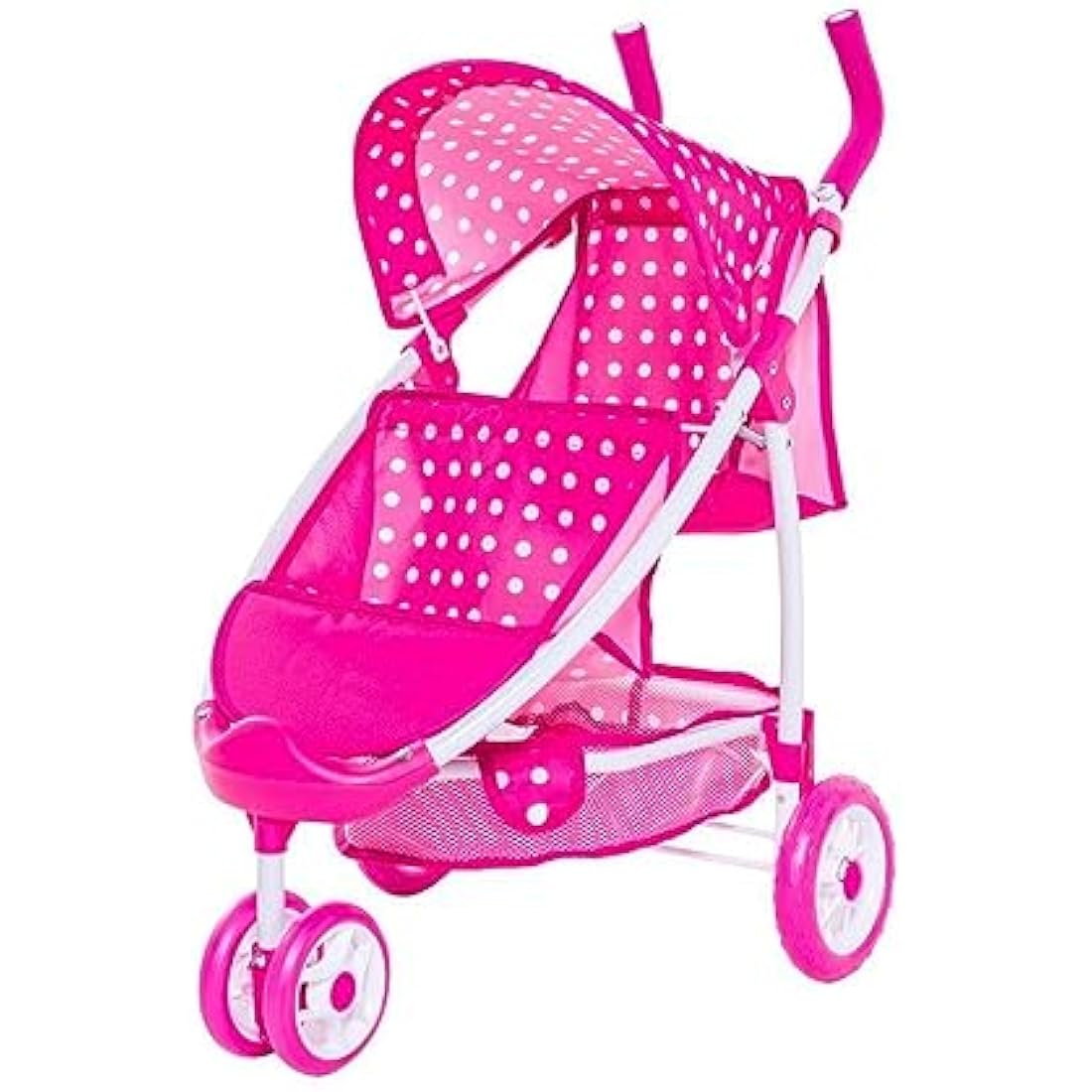 Roma Dotty Dolls Double Pram – Twin Toy Pushchair with Basket