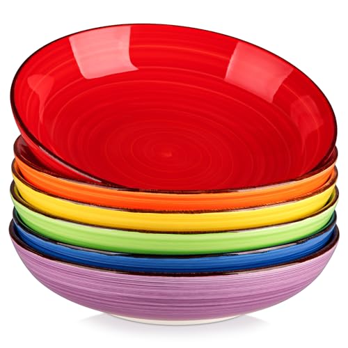 Vancasso Bonita Large Pasta Bowls - Set of 6 Ceramic 50 oz Soup Bowls