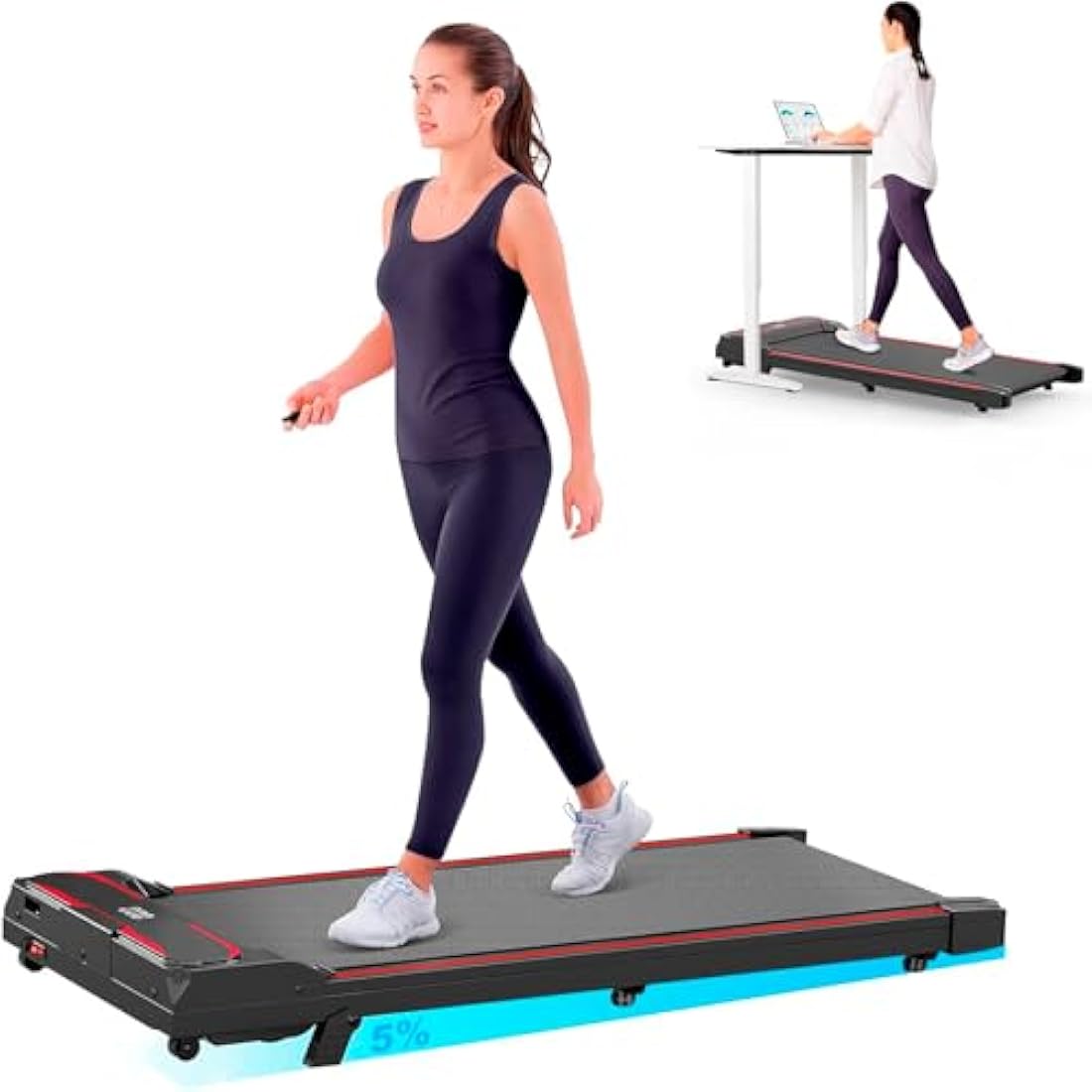 Jolof Store 3-in-1 Walking Pad with 5% Incline | Under Desk Treadmill