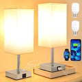 Aooshine Bedside Lamps Set of 2 | 3-Way Dimmable Touch Lamp with USB-C+A