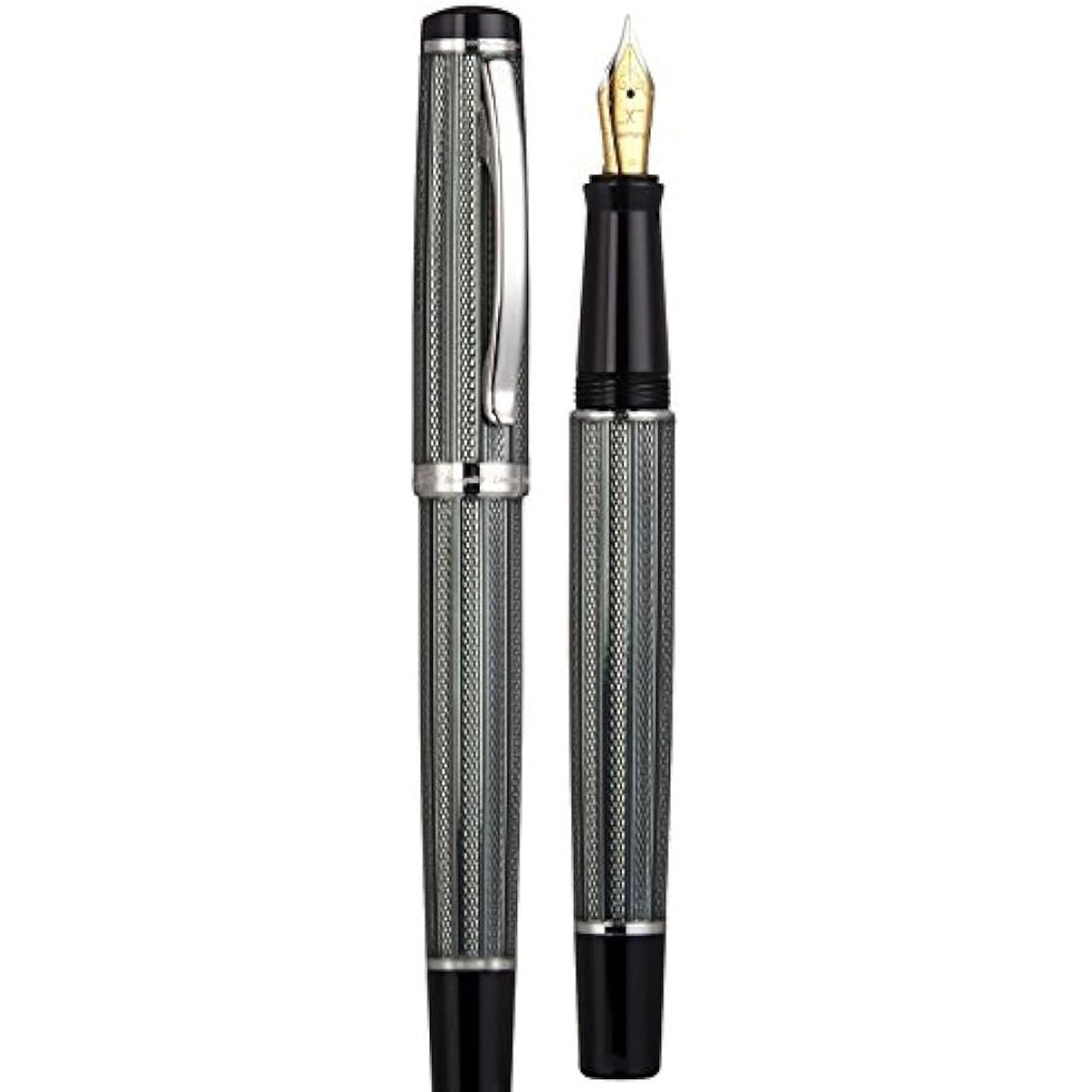 Xezo Incognito Fountain Pen | Extra Fine Nib | Zinc Green & Platinum