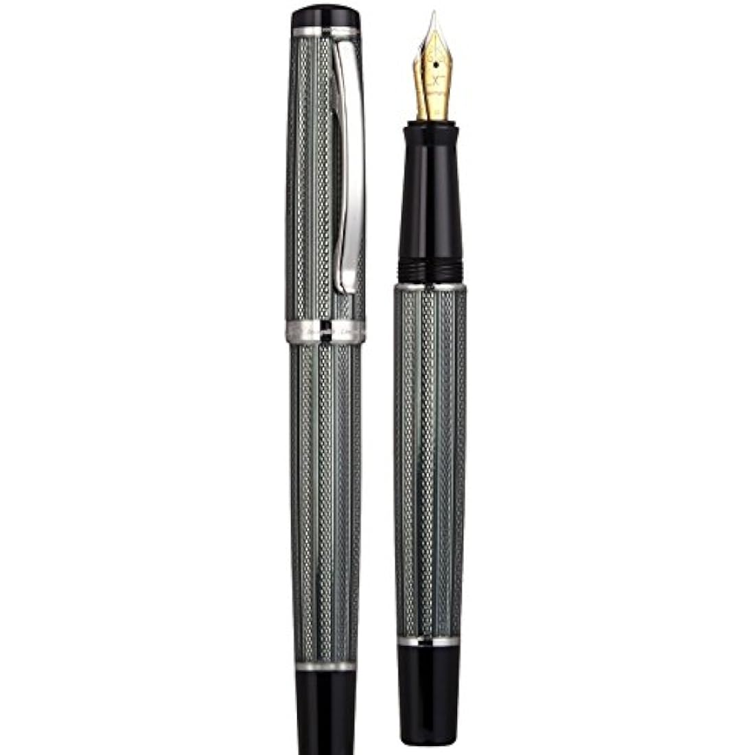 Xezo Incognito Fountain Pen | Extra Fine Nib | Zinc Green & Platinum