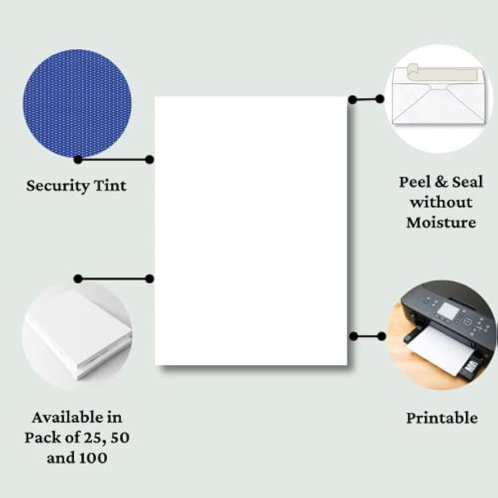 A4 C4 White Peel and Seal Security Envelopes - Pack of 100