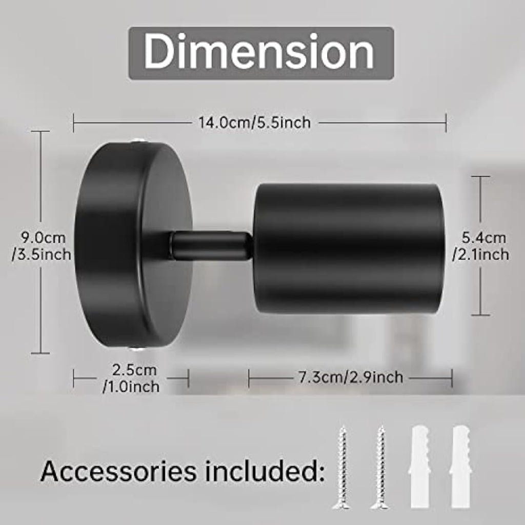 Jolof Store Matt Black Industrial Wall Spotlight - GU10 2 Pack