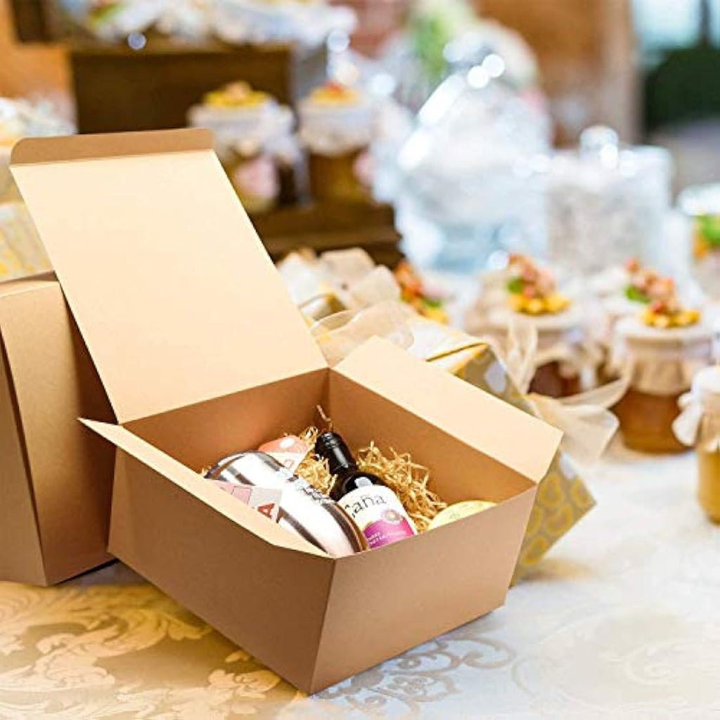Switory Kraft Paper Gift Boxes - 25pc Brown Cardboard Bridesmaid Boxes