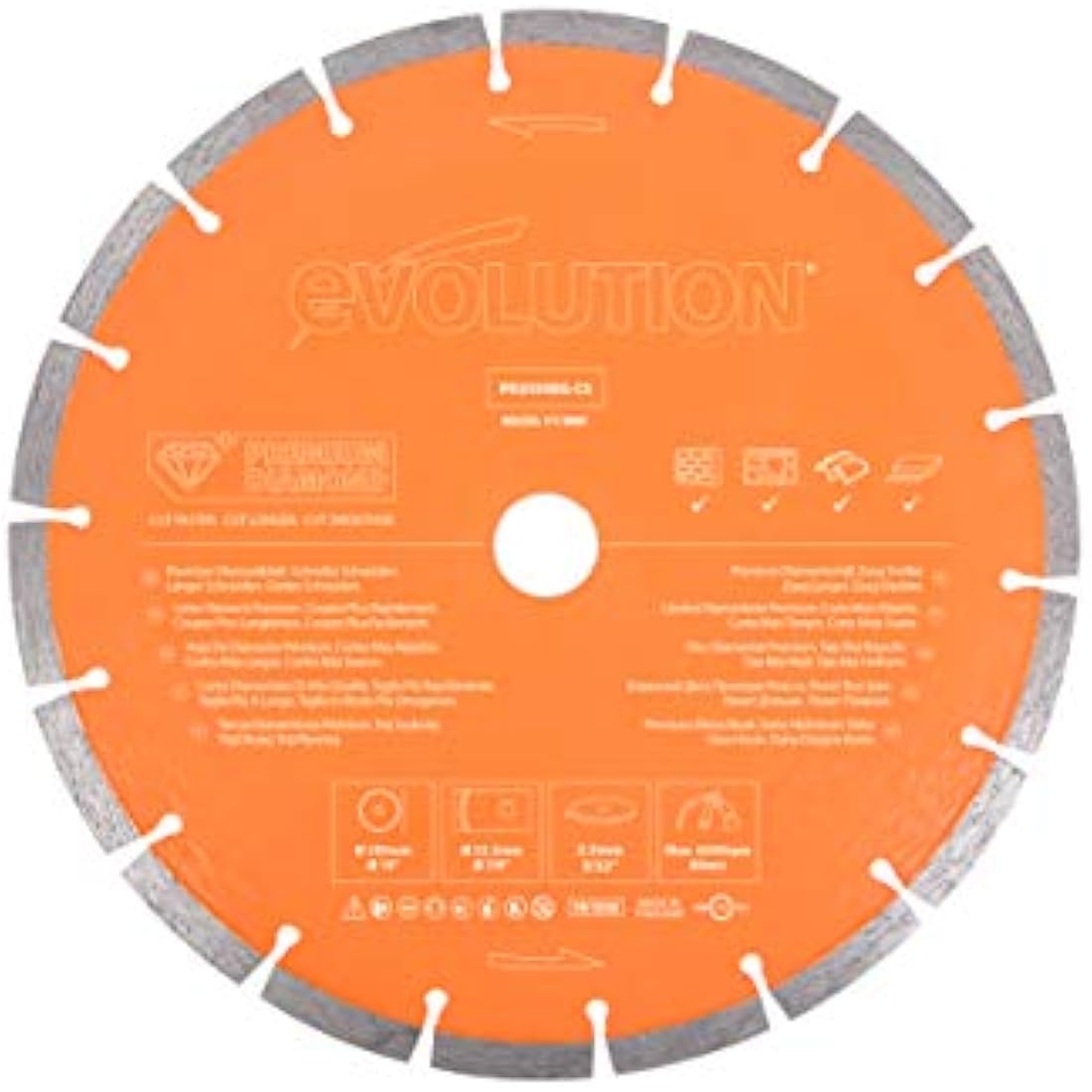 Evolution 255mm Multi Material Diamond Blade for Reinforced Concrete