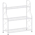 Mutool 3-Tier Metal Plant Stand | Wrought Iron Ladder Shelf, White