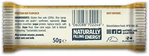 TREK High Protein Oat Flapjacks – Vegan & Gluten Free, 50g x 36 Bars