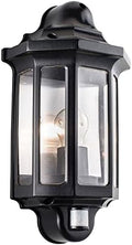 National Lighting Black PIR Motion Sensor Outdoor Wall Lantern | IP44