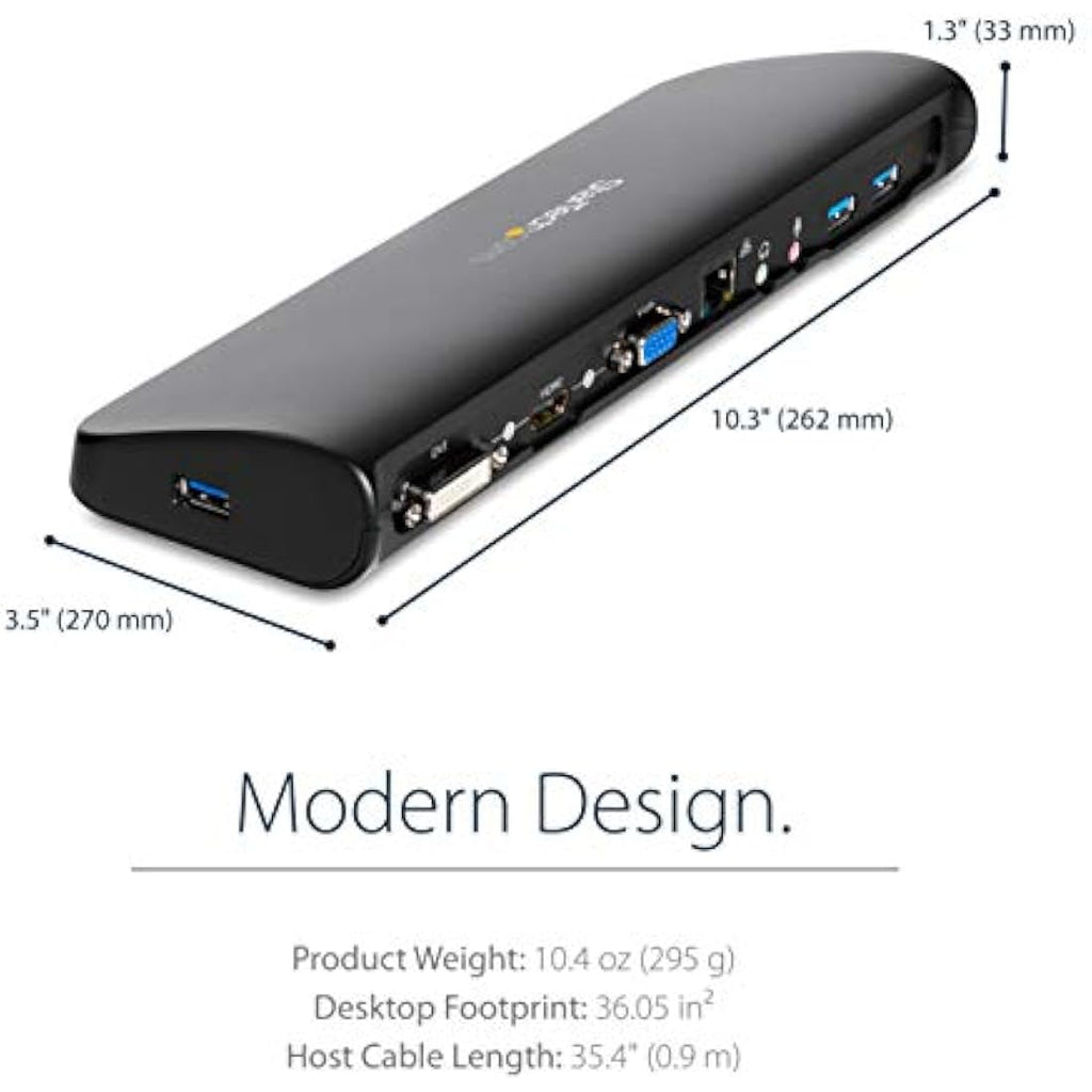 StarTech.com USB 3.0 Dual Monitor Docking Station – HDMI/DVI/VGA