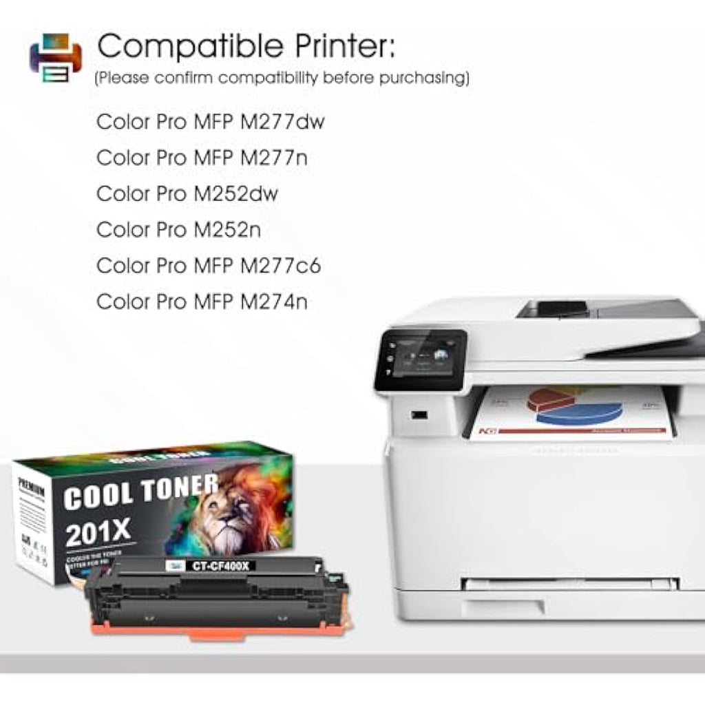Cool Toner 201X Compatible Cartridges for HP Color LaserJet Pro M277dw | 4-Pack