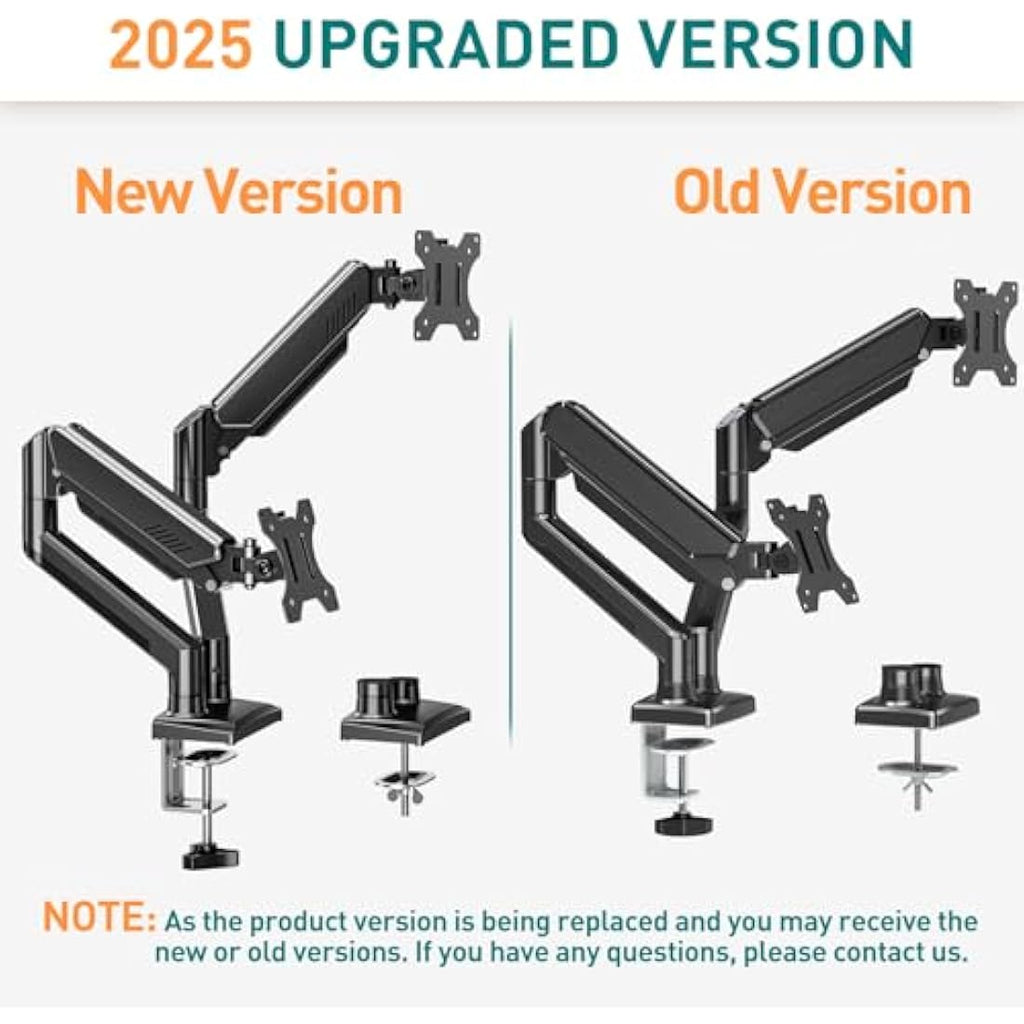 ELIVED Dual Monitor Arm – Gas Spring Stand for 13-32 Inch Screens