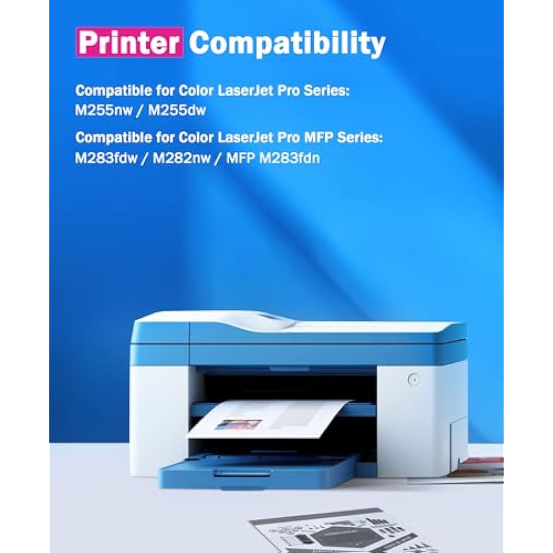 SODFACE 207X Toner Cartridge 4-Pack for HP Color LaserJet Pro M283fdw