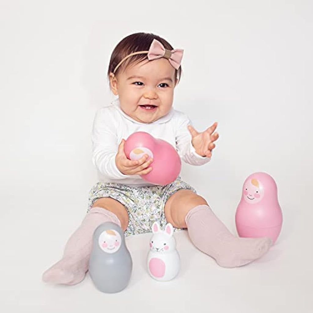 Rosa & Bo Pink Nesting Babies – Sensory Stacking Toy & Rattle