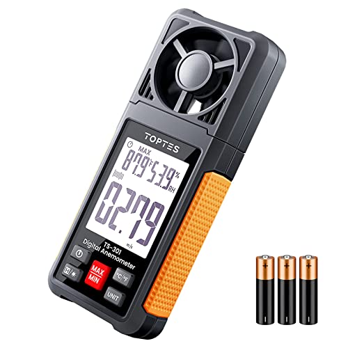 TopTes TS-301 Digital Anemometer - Handheld Wind Speed Meter with LCD