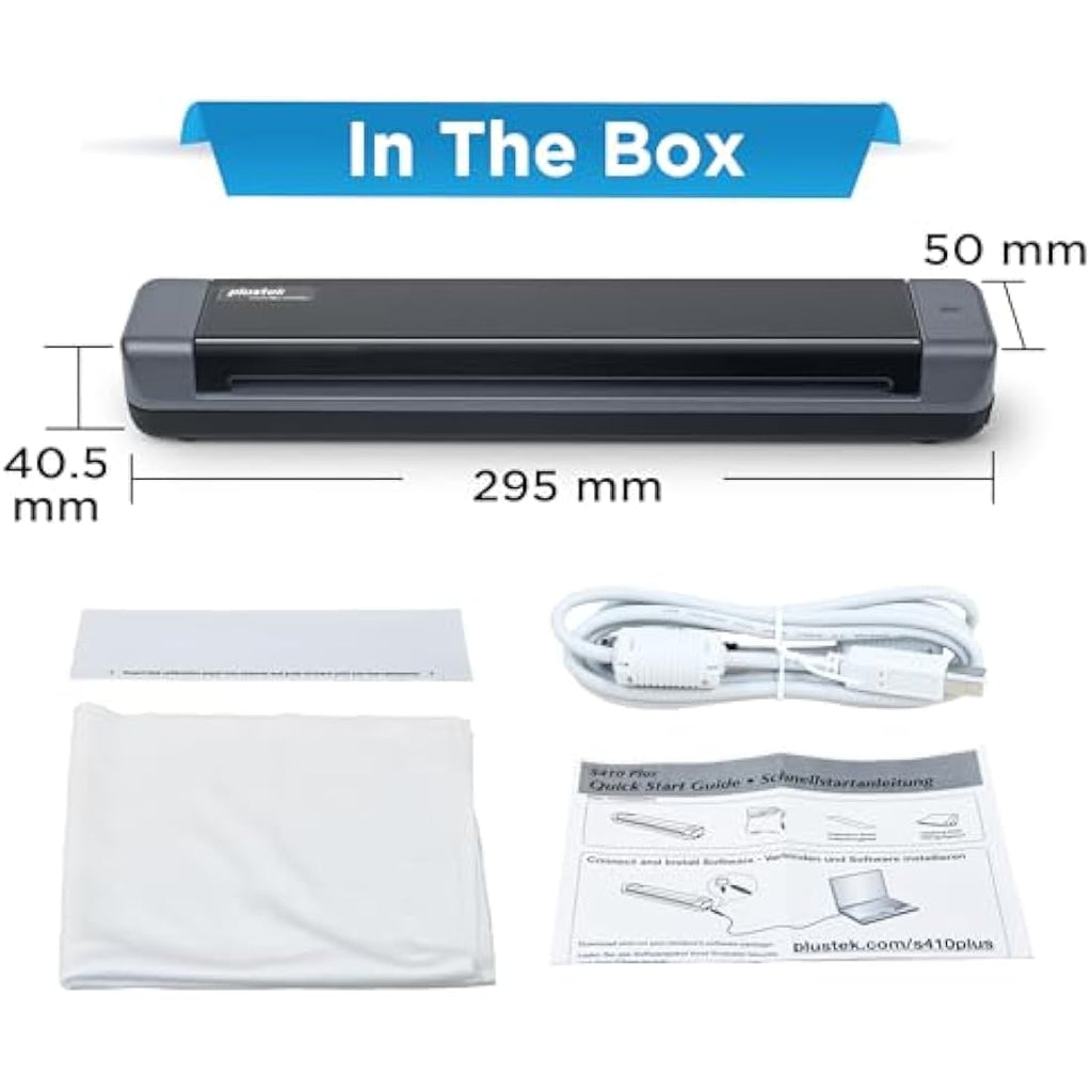 Plustek S410 Plus Portable A4 Document Scanner with OCR Software
