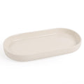 Ceramic Bathroom Tray – Small Oval Vanity Storage, Cream