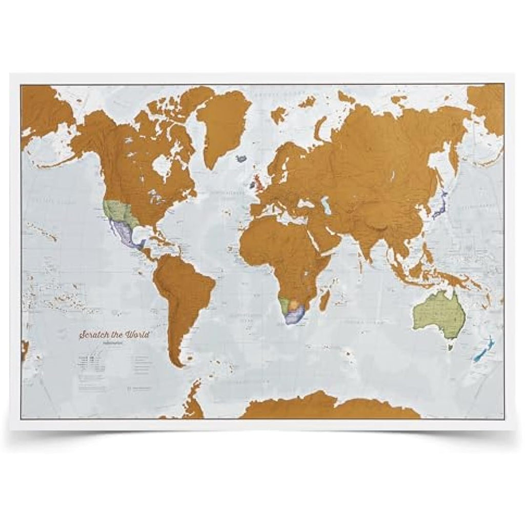 Scratch Off World Map Poster with Europe Map – Maps International Travel Gift