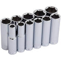 Neilsen 3/8-Inch Drive Deep Socket Set on Rail - Silver, 11 Piece
