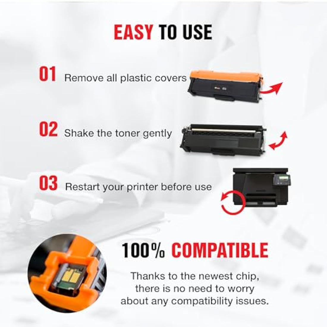 TONER EXPERTE TN423 TN421 Toner Cartridges for Brother DCP-L8410CDW | 4-Pack
