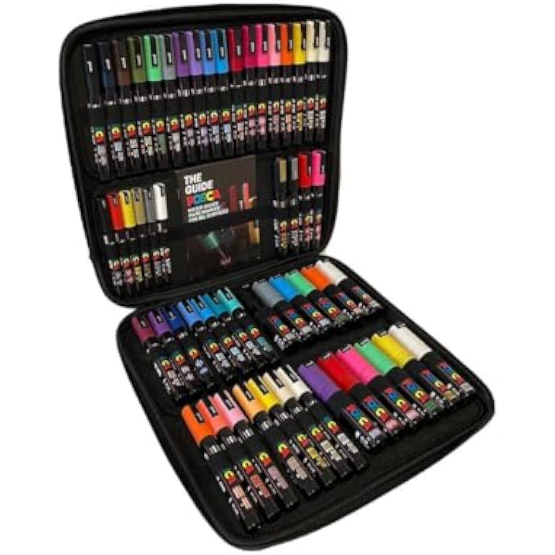 Posca Paint Pens Set of 54 – Multi-Surface Water-Based Markers with Case
