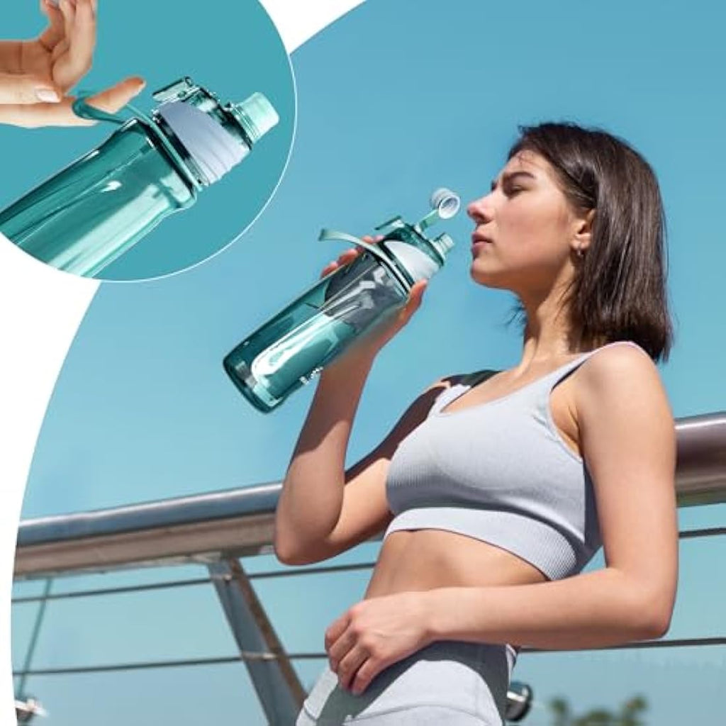 Healter 650ml Misting Water Bottle | BPA-Free Leakproof Spray Bottle – Blue