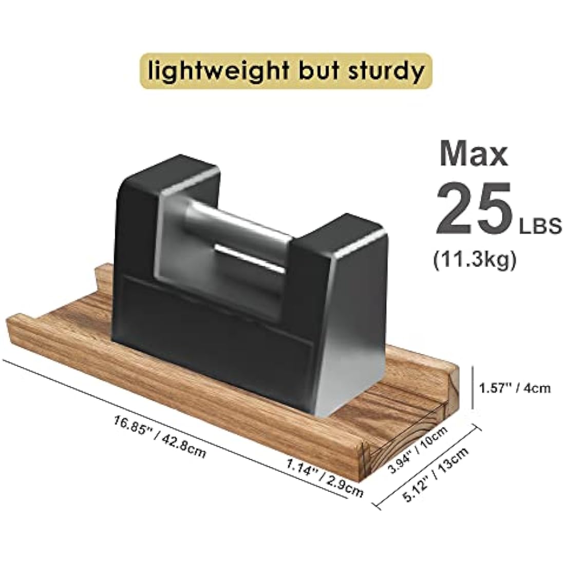 PHOENANCEE Rustic Wood Floating Shelves - 43cm Picture Ledge, Set of 2