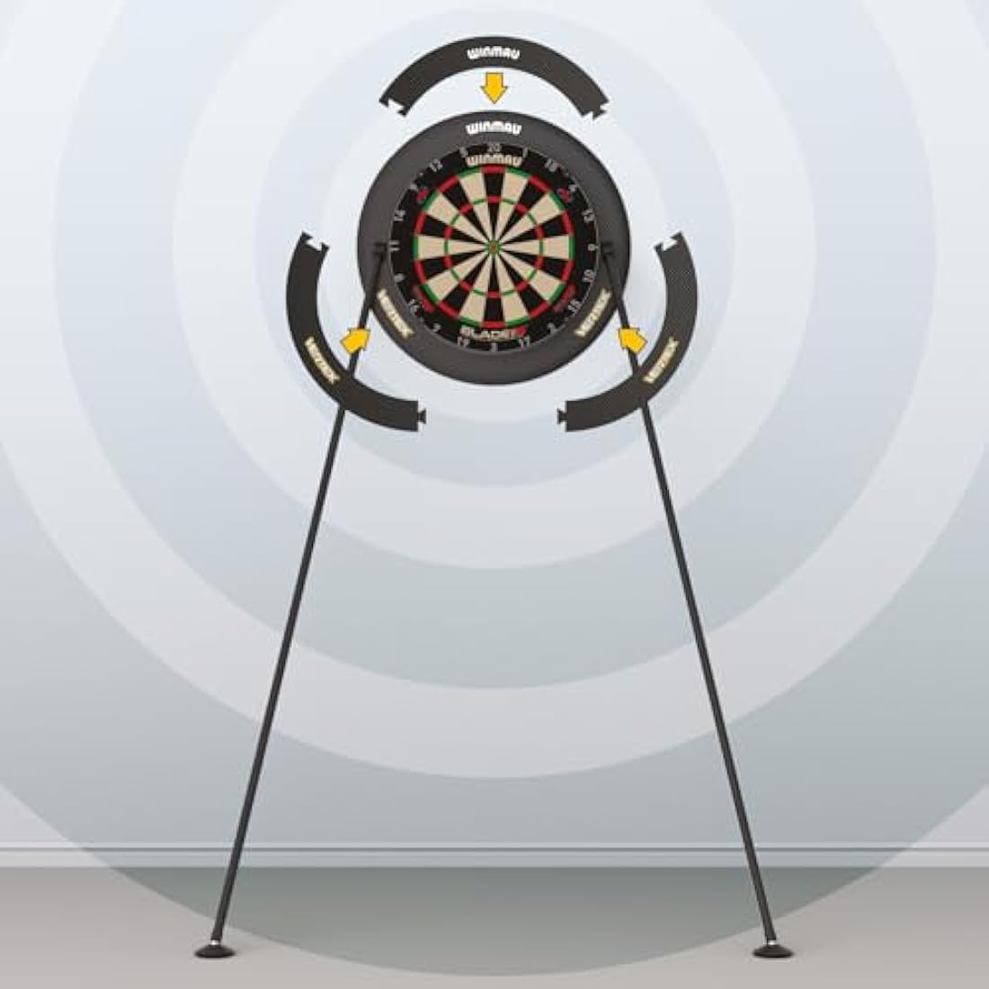 Winmau Vertex Dartboard Stand – Portable Adjustable Steel Tripod