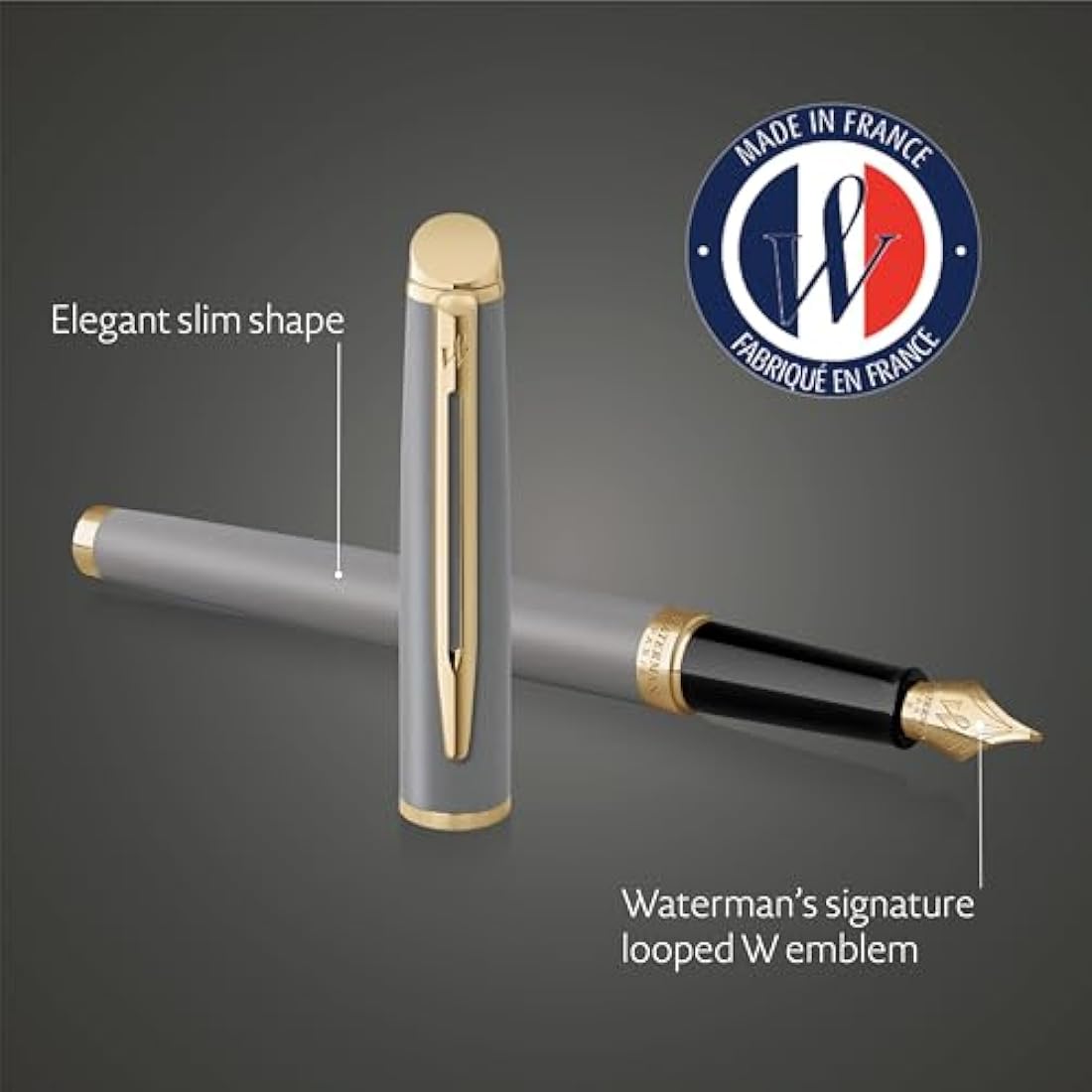 Waterman Hémisphère Fountain Pen – Stone Grey Fine Nib with Gift Box