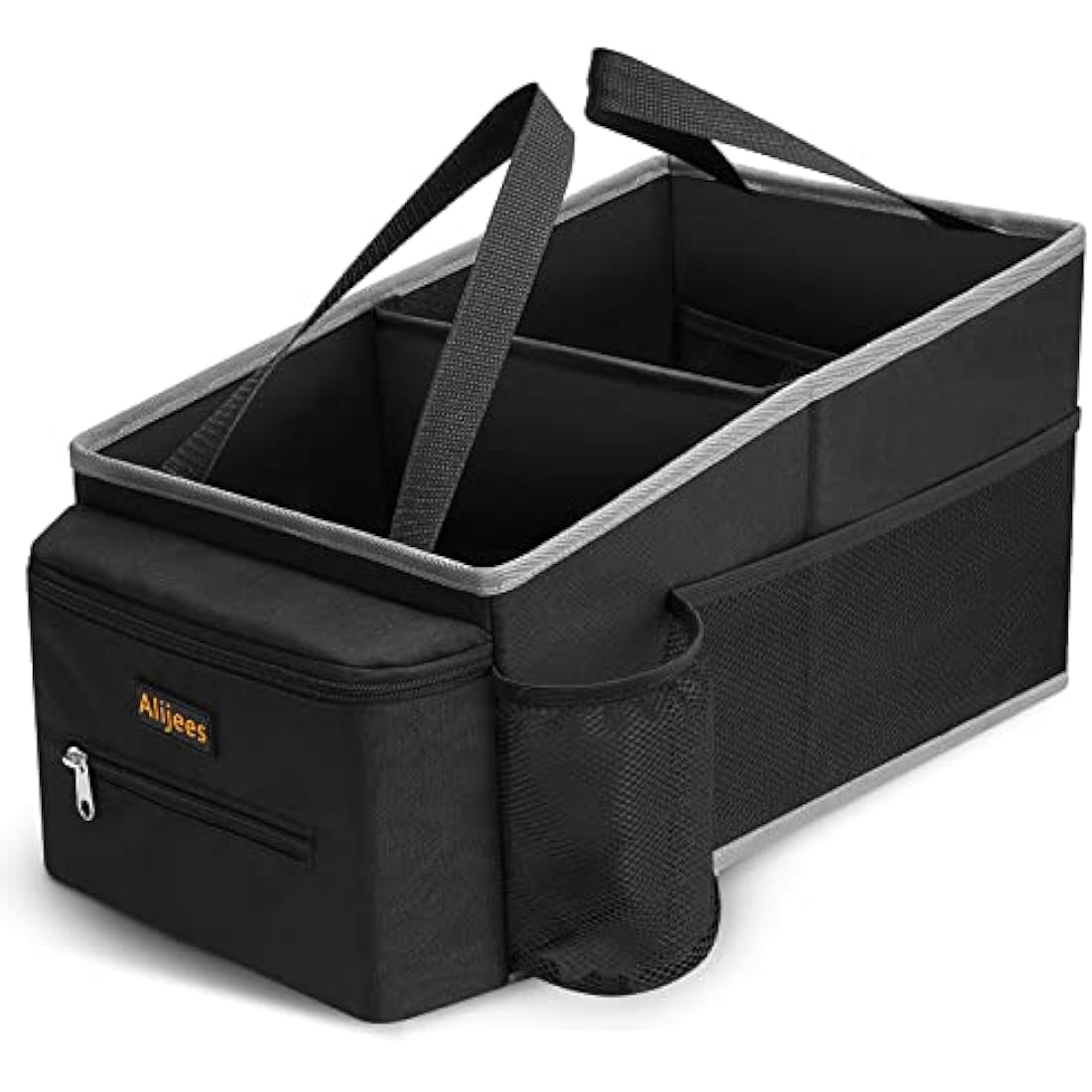 Alijees Car Seat Organiser – 600D Oxford Storage Caddy with Cup Holders
