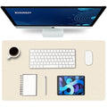 Jolof Store Leather Desk Mat | Small Office Mouse Pad - Ivory Cream
