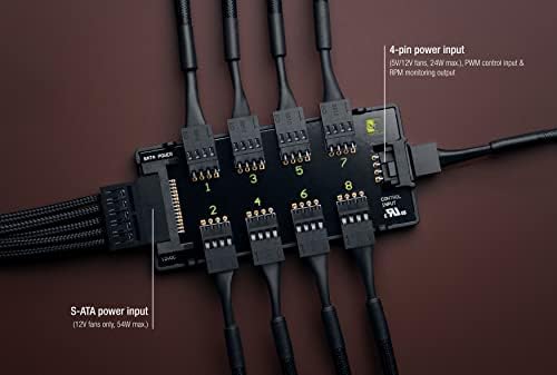 Noctua NA-FH1 8-Channel PWM Fan Hub – 12V/5V Magnetic Splitter Board