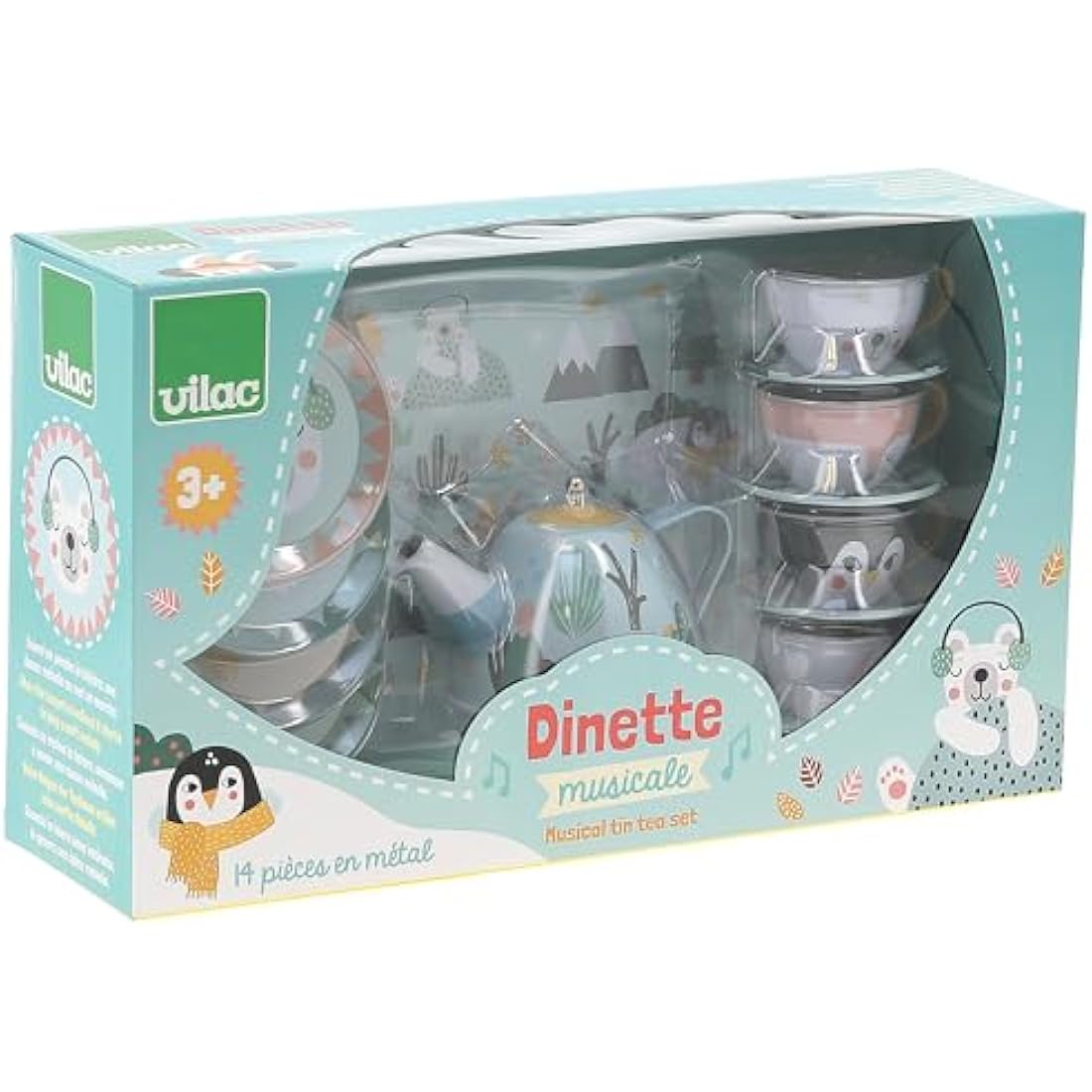 Vilac Musical Metal Tin Tea Set | Michelle Carlslund Iceland Theme