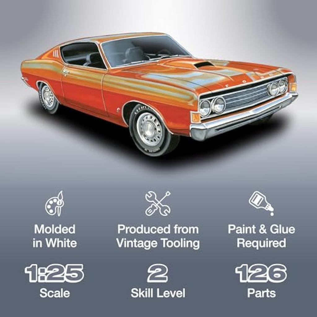 AMT 1969 Ford Torino Cobra Fastback 1:25 Scale Model Car Kit AMT1217